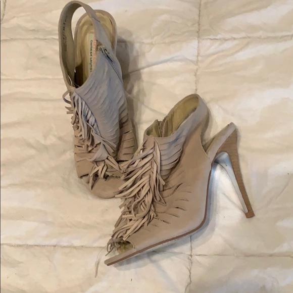 Suede fringe heels - Picture 1 of 3